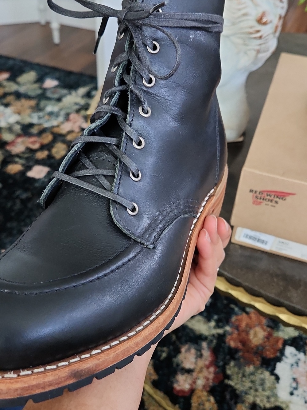 Red Wing Clara Lace-Up Leather Boots in Black sz 7.5 - Picture 3 of 4